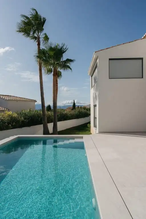 Vista exterior de Casa o chalet en venta en Benitachell / El Poble Nou de Benitatxell con Aire acondicionado, Jardín privado y Terraza