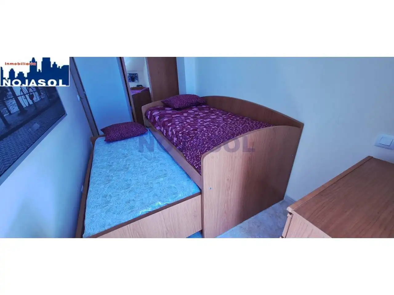 Schlafzimmer von Dachboden zur Miete in Noja mit Heizung, Terrasse und Abstellraum