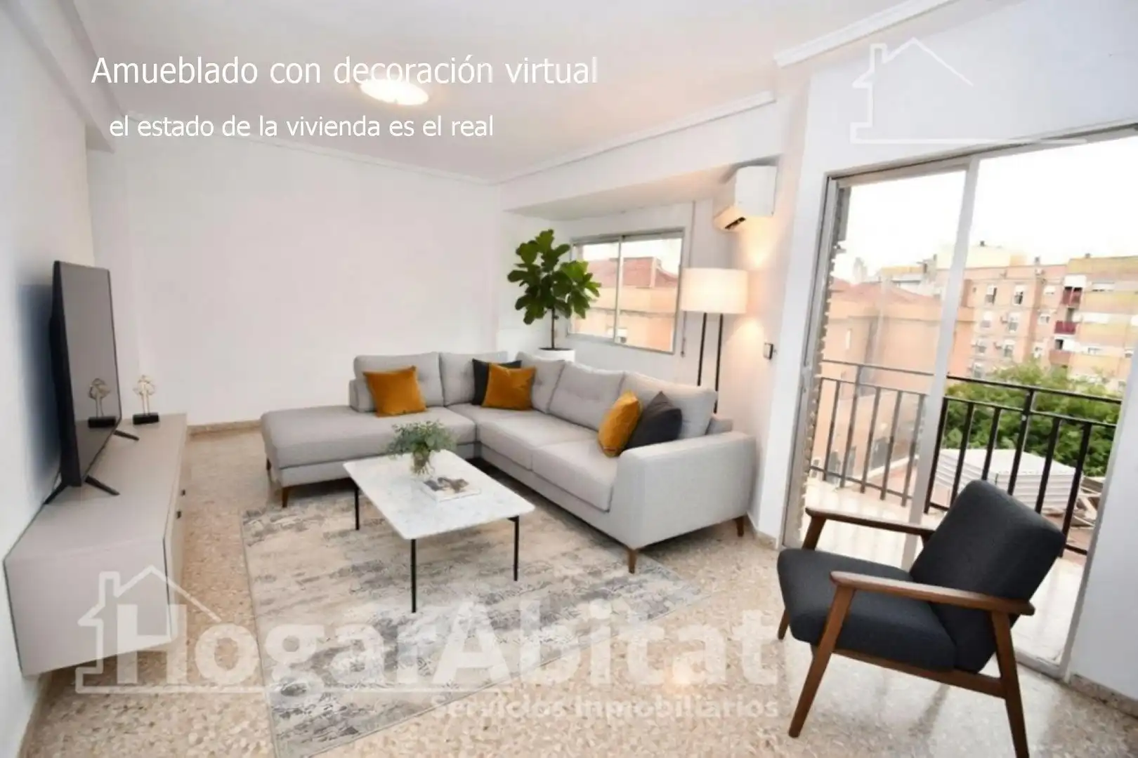 Living room of Flat for sale in Alaquàs  with Air Conditioner and Balcony