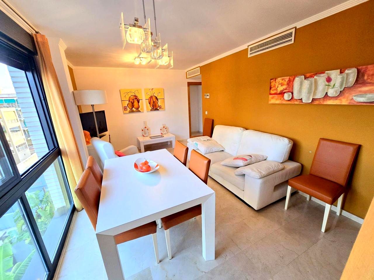 Living room of Apartment for sale in Gandia  with Air Conditioner, Terrace and Furnished