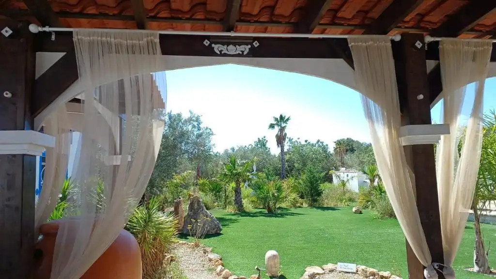 Terrasse von Haus oder Chalet zur Miete in L'Ametlla de Mar  mit Klimaanlage, Privatgarten und Schwimmbad