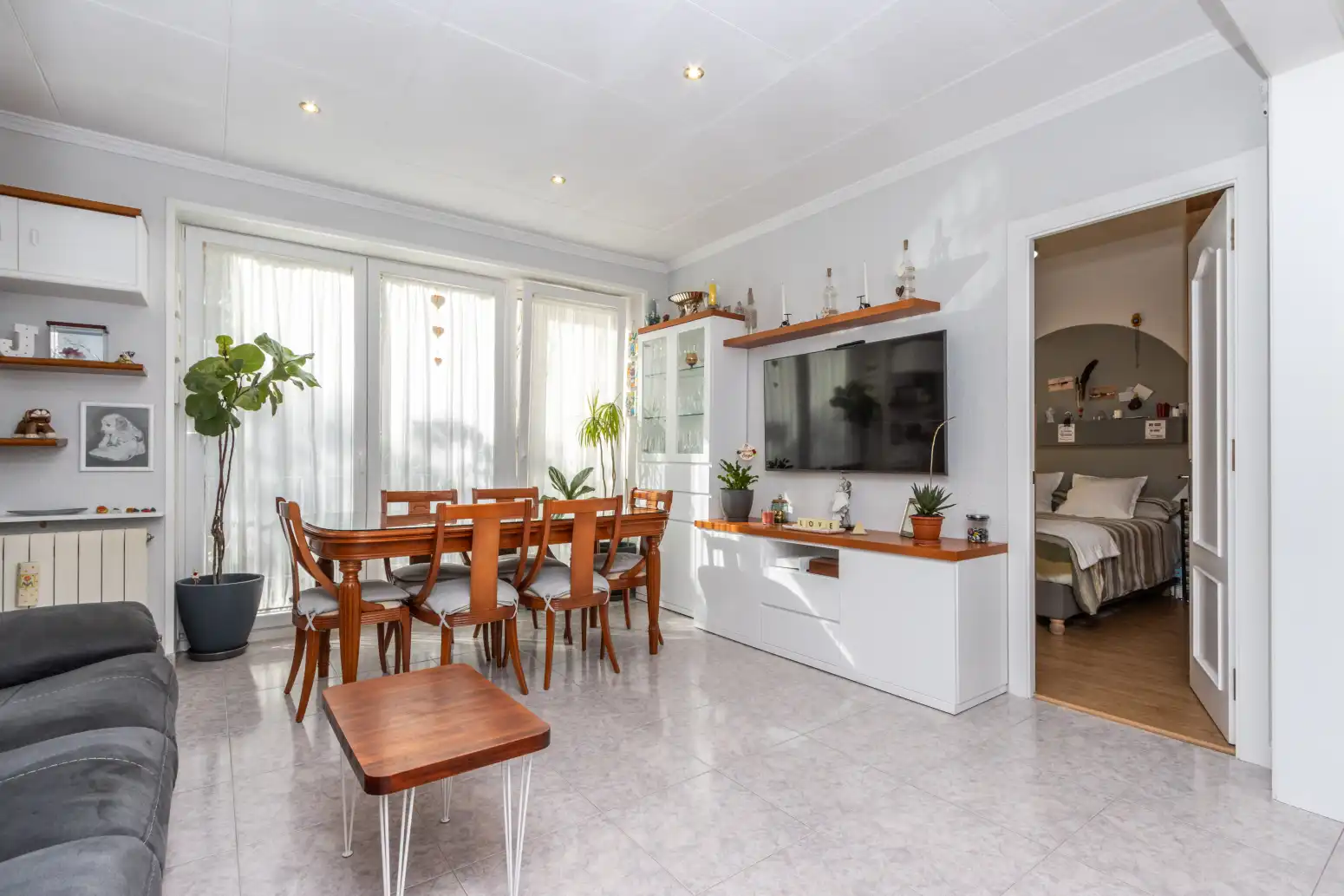 Dining room of Flat for sale in Barcelona  with Heating, Private garden and Parquet flooring