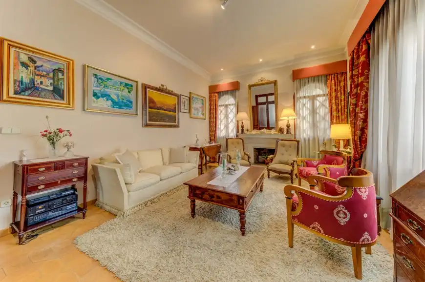 Sala de estar de Casa adosada en venta en Pollença con Aire acondicionado, Calefacción y Jardín privado