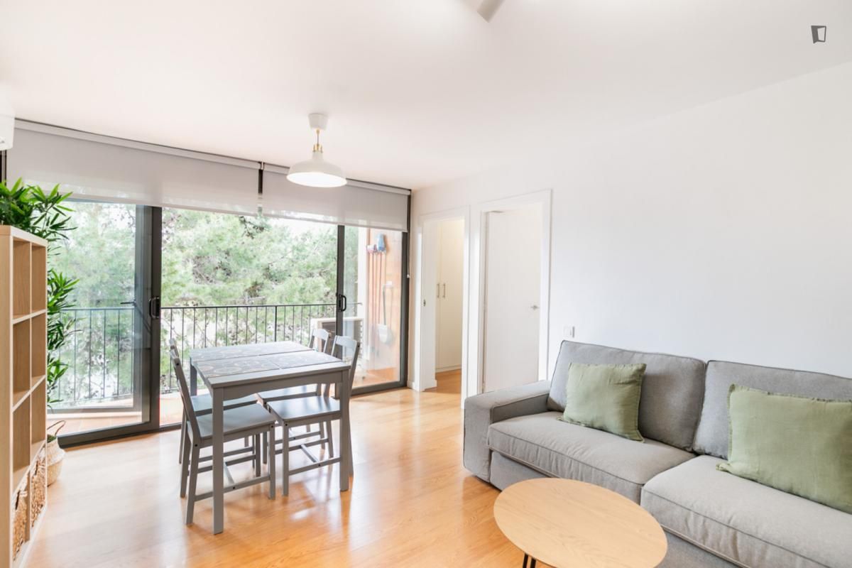 Sala d'estar de Apartament de lloguer en  Barcelona Capital amb Aire condicionat, Calefacció i Moblat