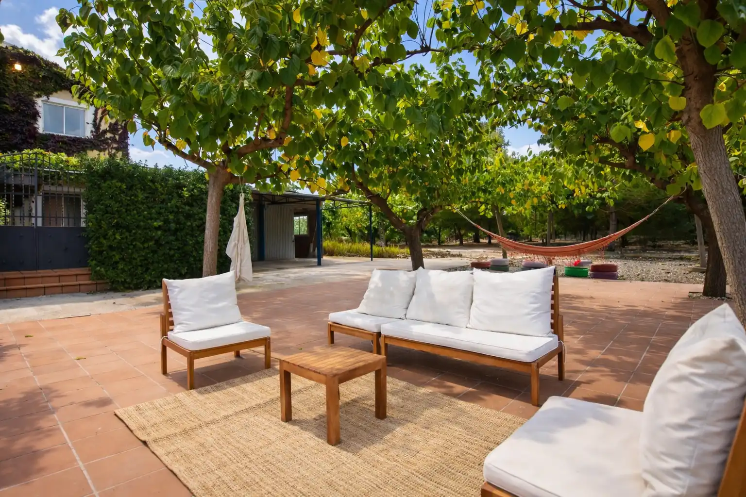 Terraza de Finca rústica en venta en Santa Oliva con Jardín privado