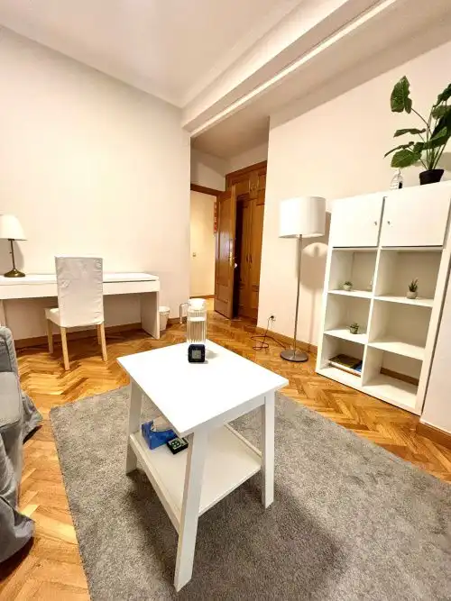 Living room of Flat for rent in Madrid  with Air Conditioner, Heating and Parquet flooring