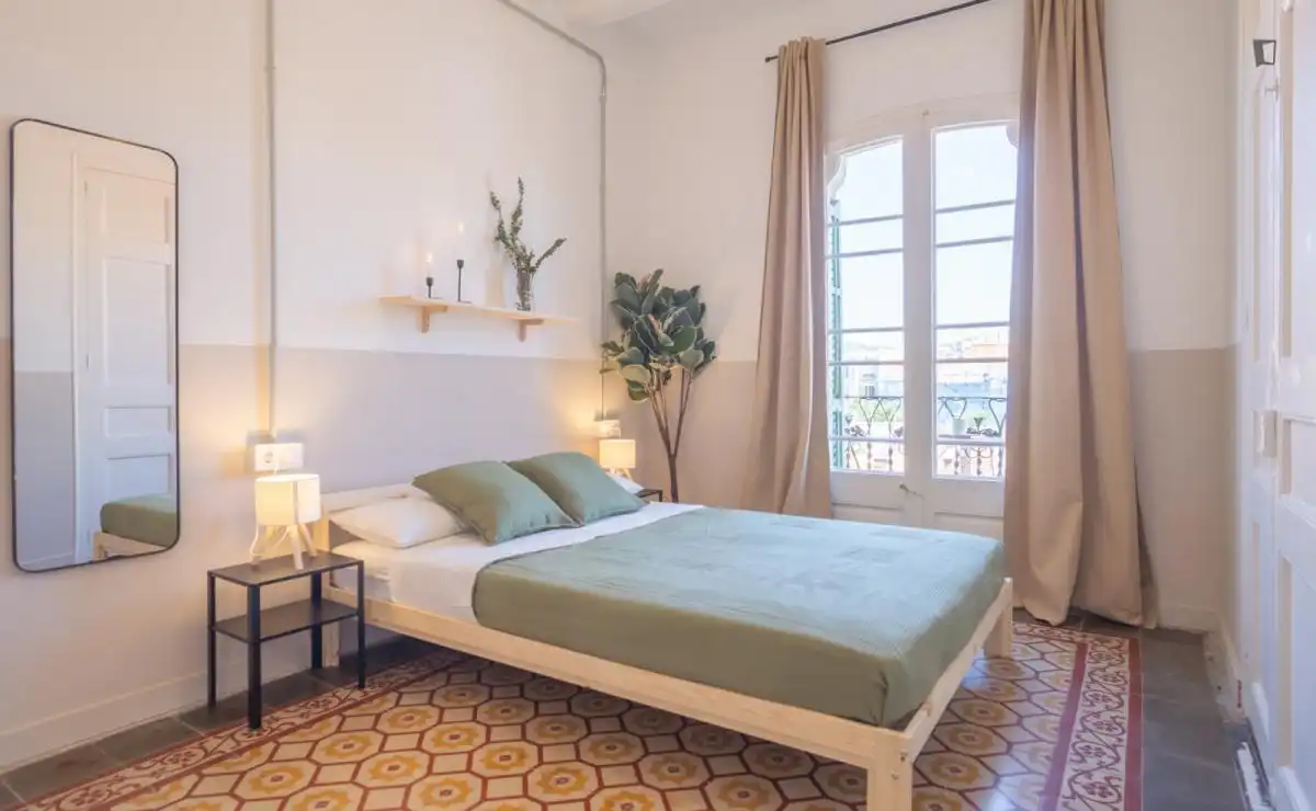 Habitación de Apartamento para compartir en  Barcelona Capital con Aire acondicionado, Calefacción y Amueblado