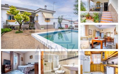 Exterior view of Single-family semi-detached for sale in Valencina de la Concepción  with Air Conditioner, Terrace and Swimming Pool