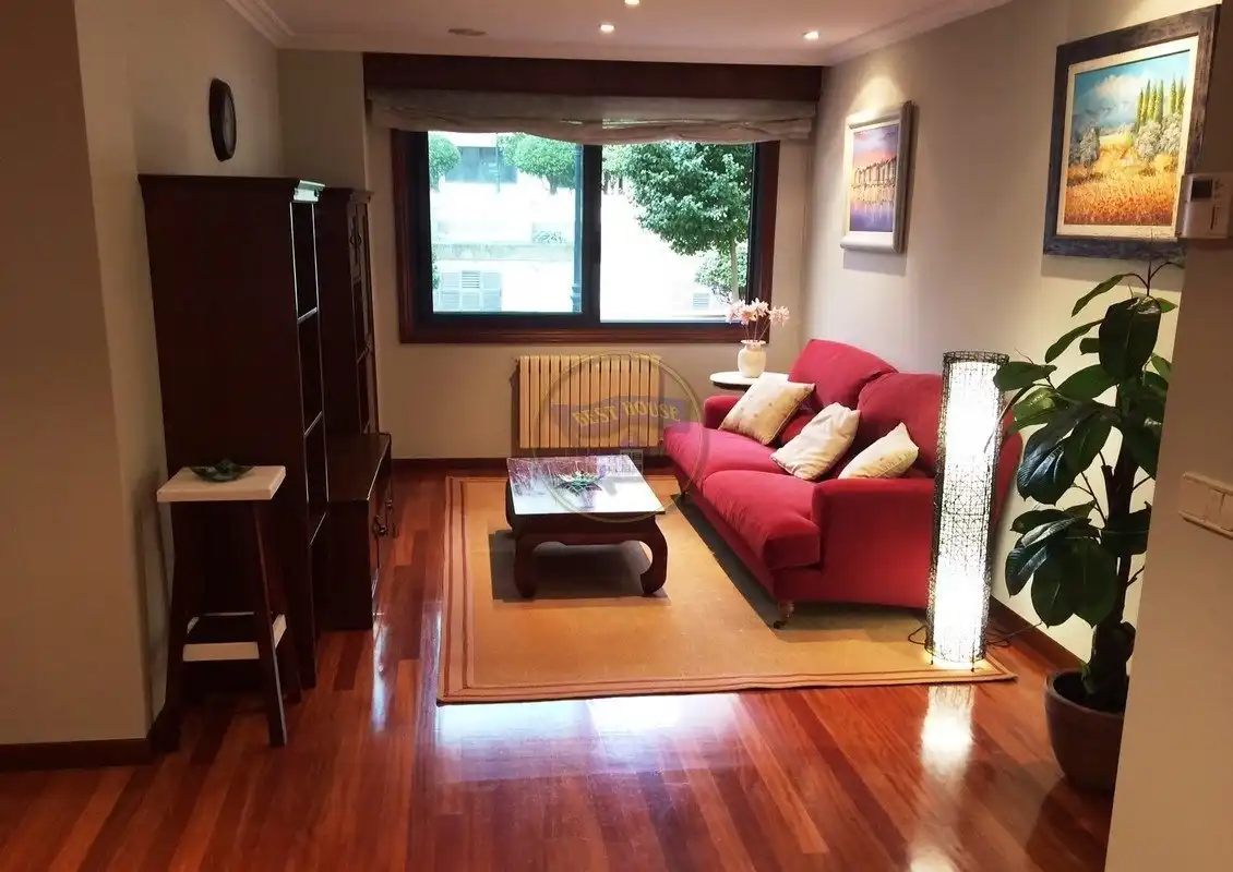 Sala de estar de Piso en venta en Vigo  con Calefacción, Jardín privado y Parquet