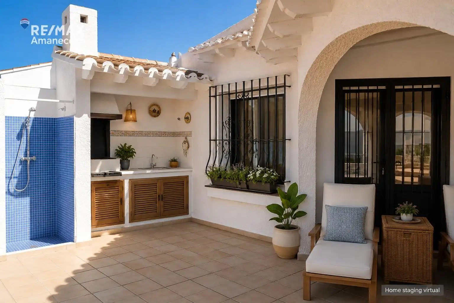 Terrassa de Casa o xalet en venda en El Ràfol d'Almúnia amb Aire condicionat, Jardí privat i Terrassa