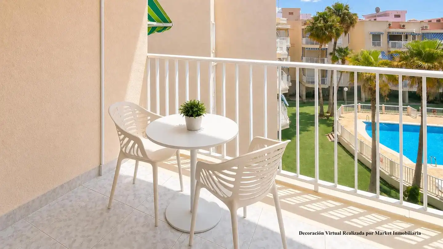 Terrace of Flat for sale in Santa Pola  with Terrace, Swimming Pool and Furnished