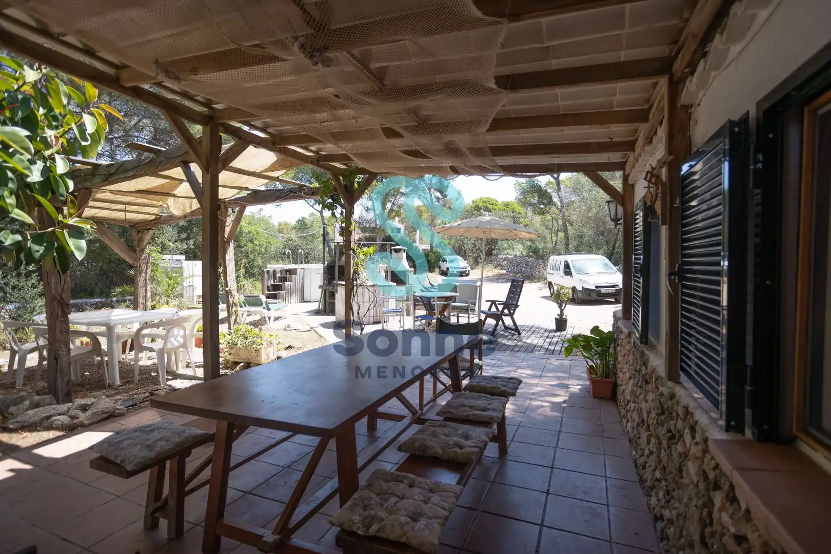 Terrassa de Casa o xalet en venda en Ferreries amb Jardí privat, Terrassa i Piscina