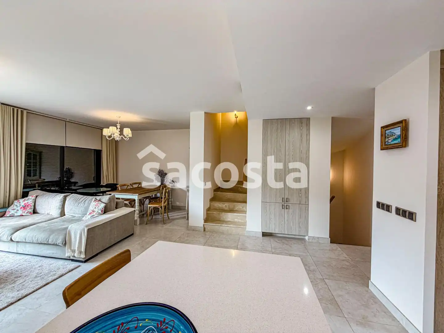 Sala d'estar de Casa adosada en venda en Lloret de Mar amb Aire condicionat, Jardí privat i Terrassa