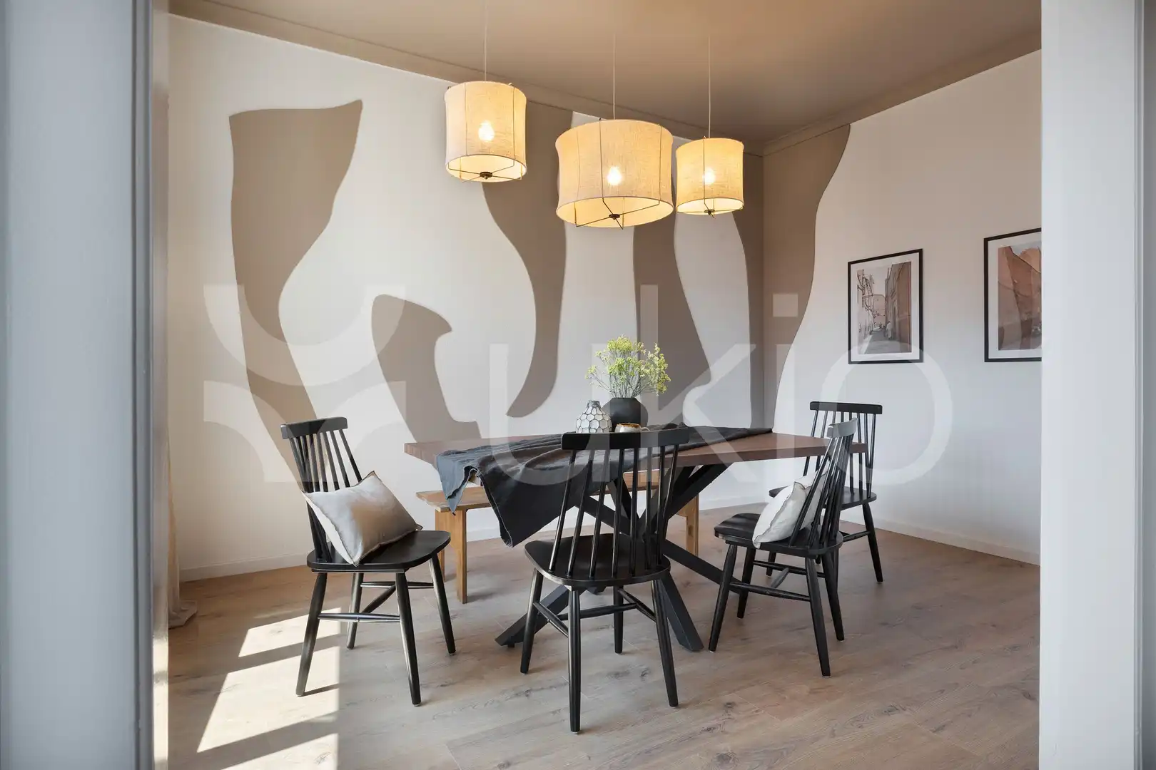Comedor de Apartamento de alquiler en  Barcelona Capital con Aire acondicionado, Calefacción y Amueblado