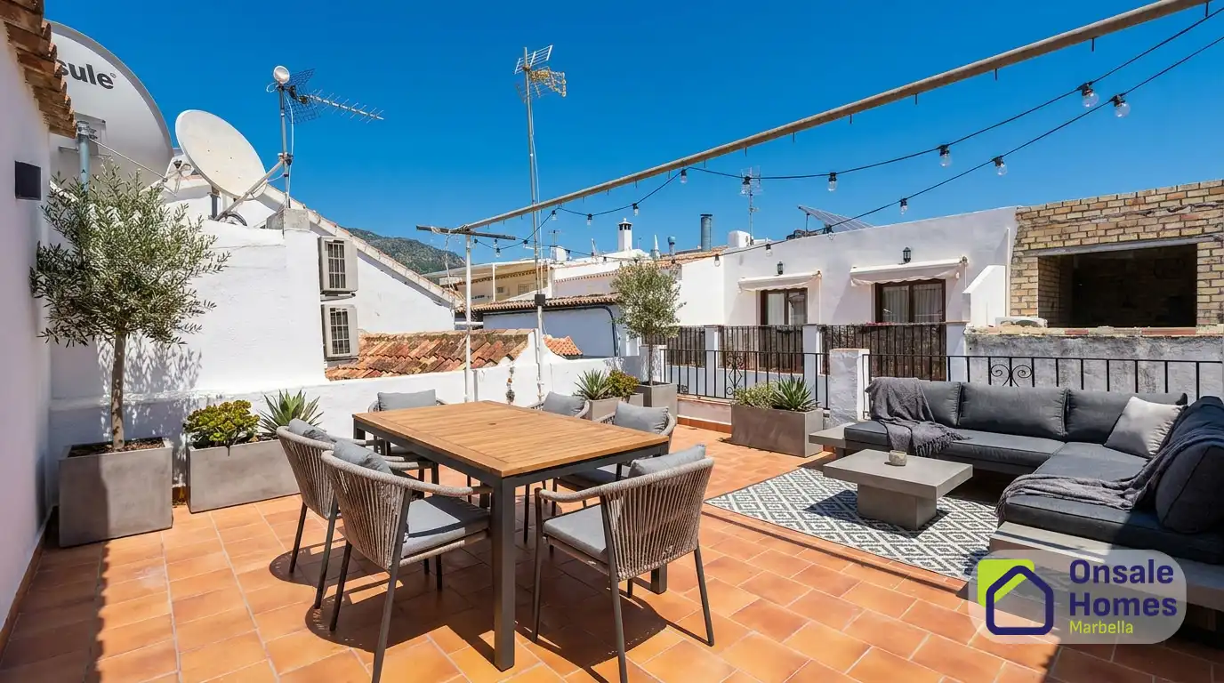 Terrassa de Casa adosada en venda en Marbella amb Jardí privat i Balcó