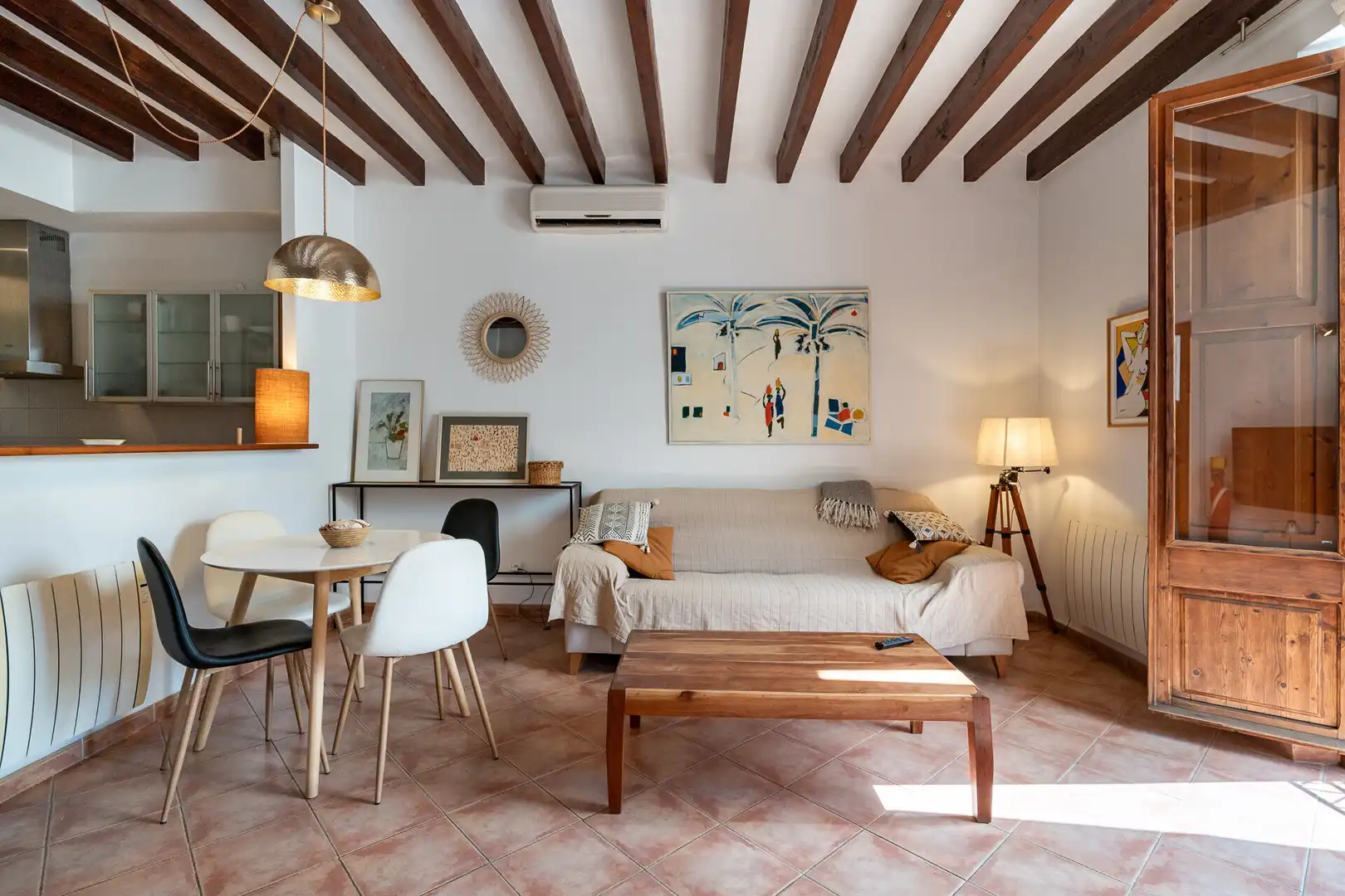 Wohnzimmer von Dachboden zum Verkauf in  Palma de Mallorca mit Klimaanlage, Möbliert und Balkon