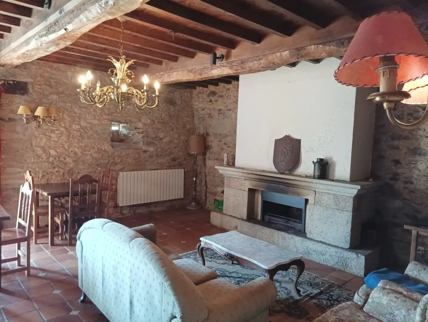 Wohnzimmer von Country house zum Verkauf in Arzúa mit Klimaanlage, Heizung und Privatgarten