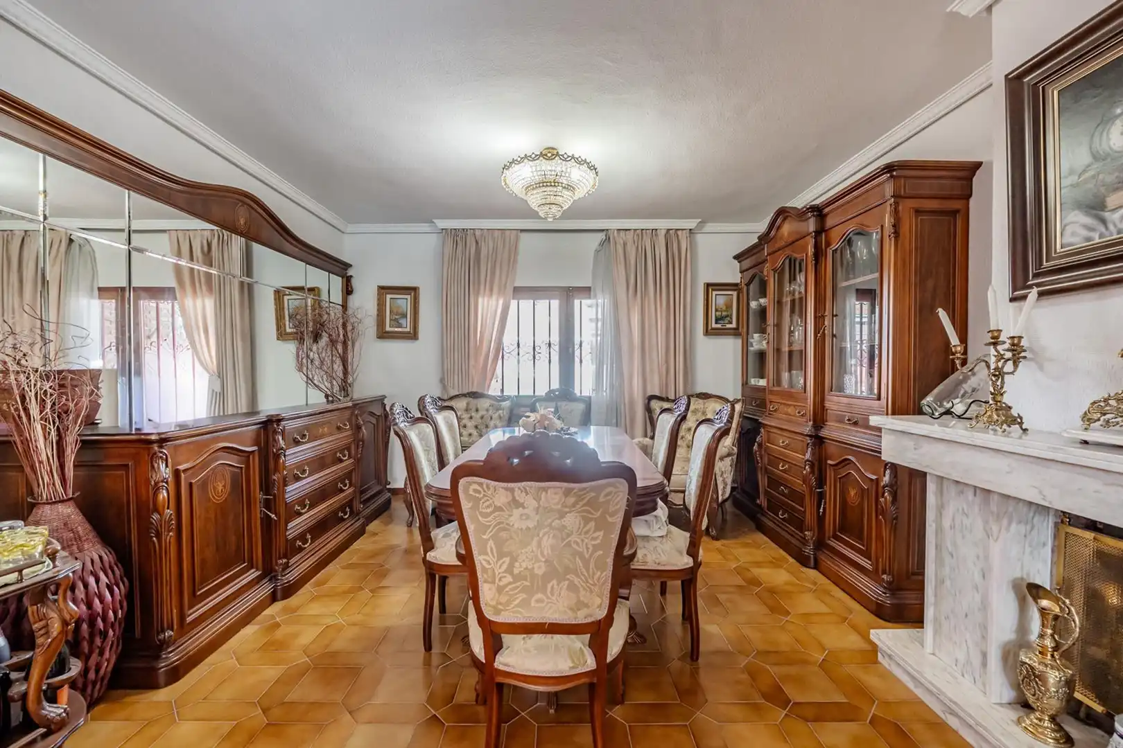 Dining room of Houses for sale in Madrid  with Heating, Private garden and Terrace