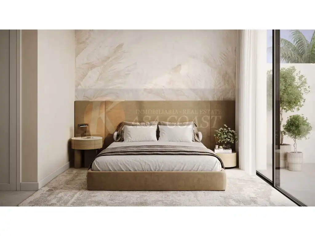 Bedroom of Flat for sale in Mijas  with Air Conditioner, Private garden and Terrace