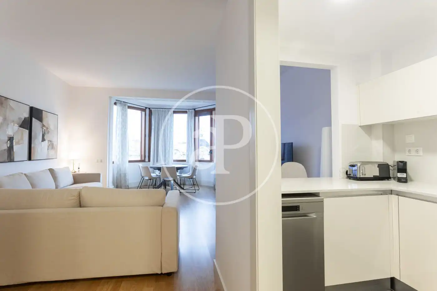 Wohnzimmer von Wohnung zur Miete in Barcelona mit Klimaanlage, Heizung und Möbliert