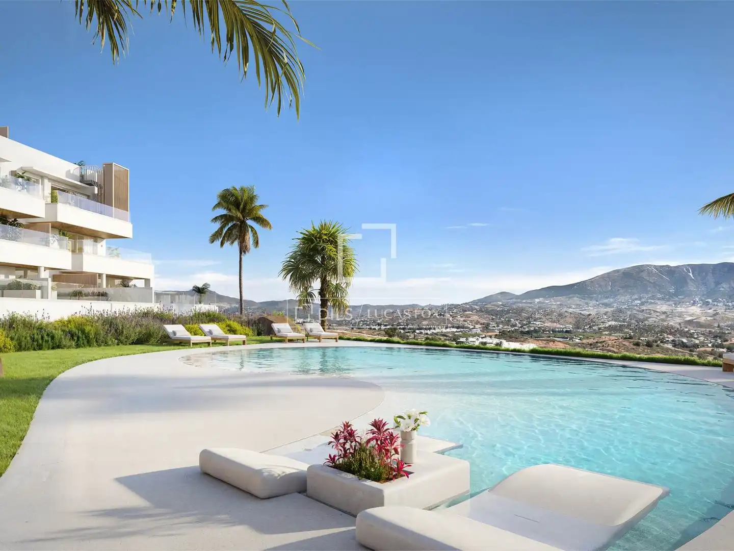Swimming pool of Flat for sale in Mijas  with Air Conditioner, Heating and Private garden