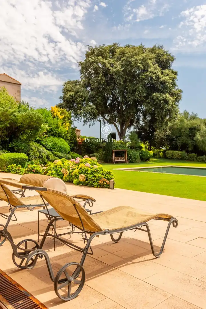 Terrassa de Finca rústica en venda en Sant Andreu de Llavaneres amb Aire condicionat, Calefacció i Piscina