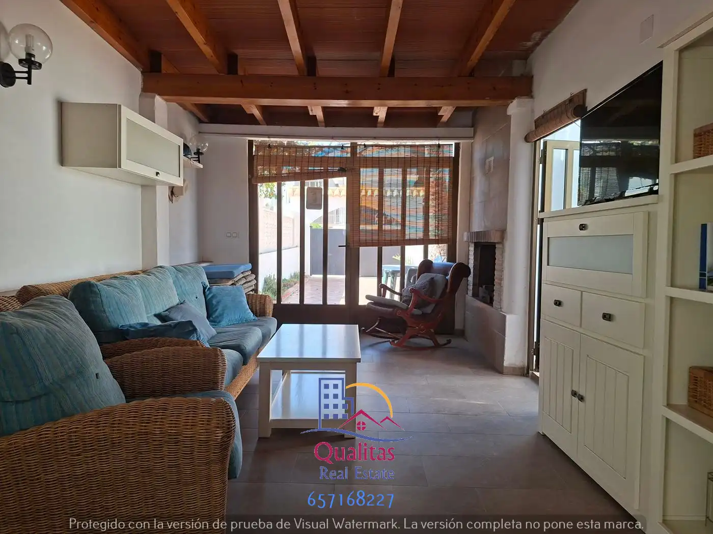 Wohnzimmer von Wohnungen zur Miete in Oliva mit Klimaanlage, Heizung und Terrasse