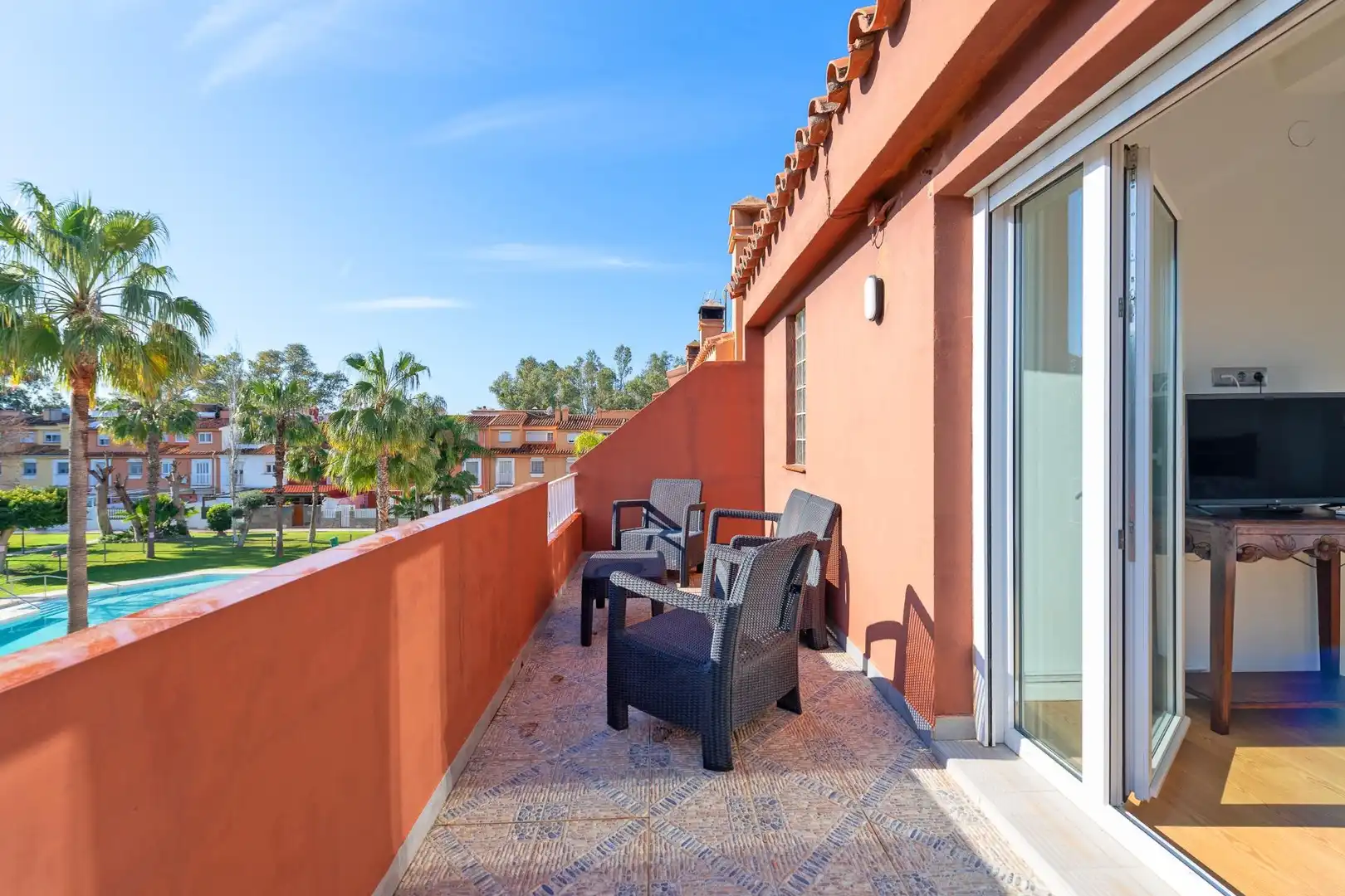 Terrace of Detached homes for sale in Málaga  with Air Conditioner, Terrace and Community pool