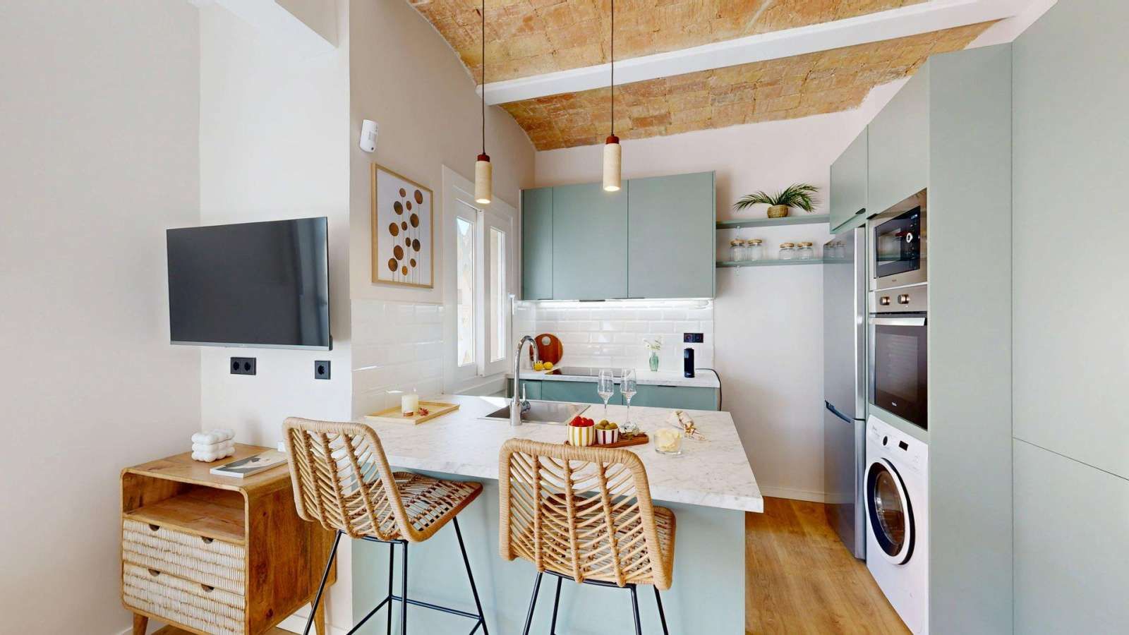 Cuina de Estudi per a compartir en  Barcelona Capital amb Aire condicionat i Terrassa