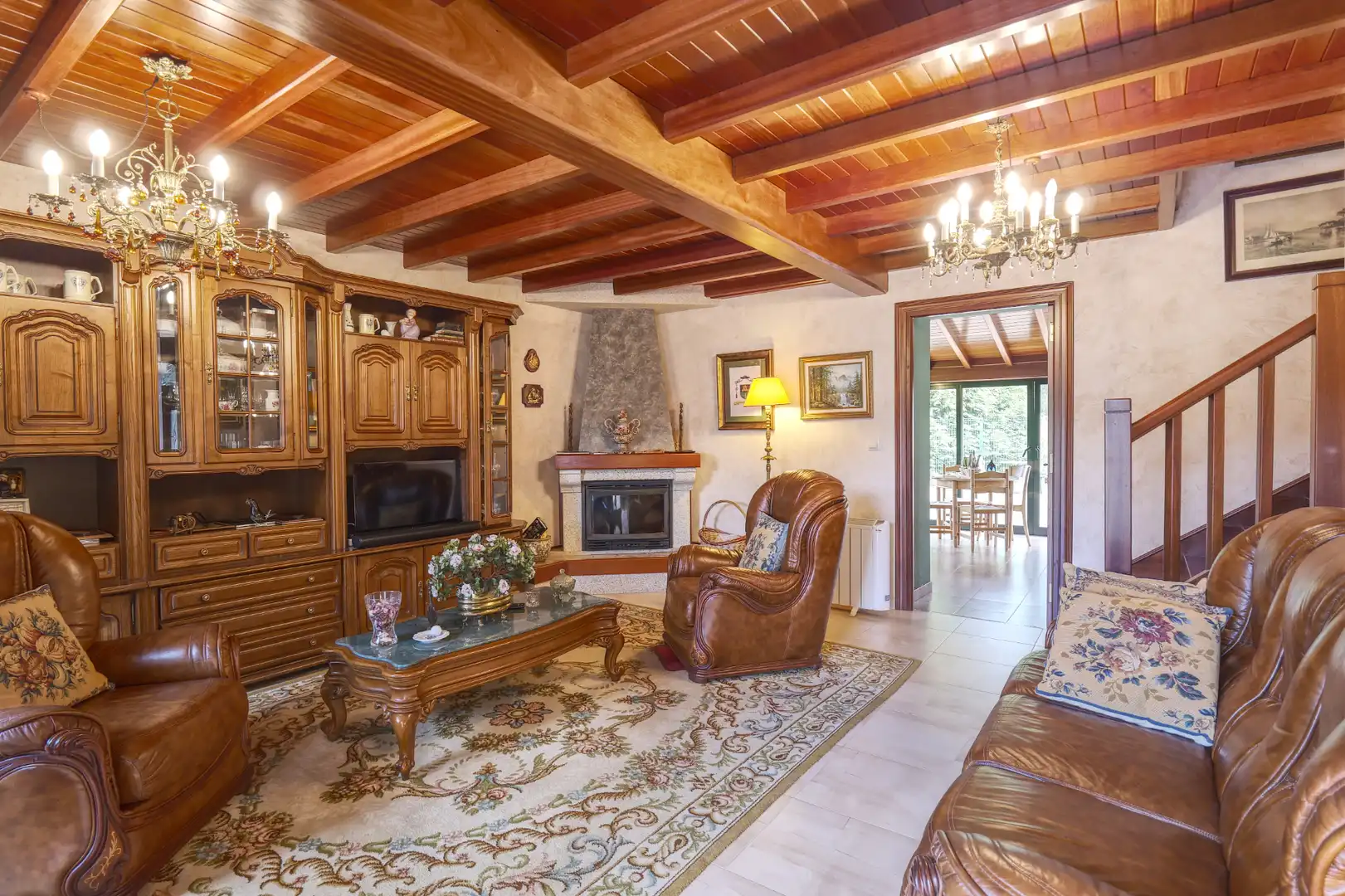 Sala de estar de Finca rústica en venta en Valdoviño con Calefacción, Jardín privado y Parquet