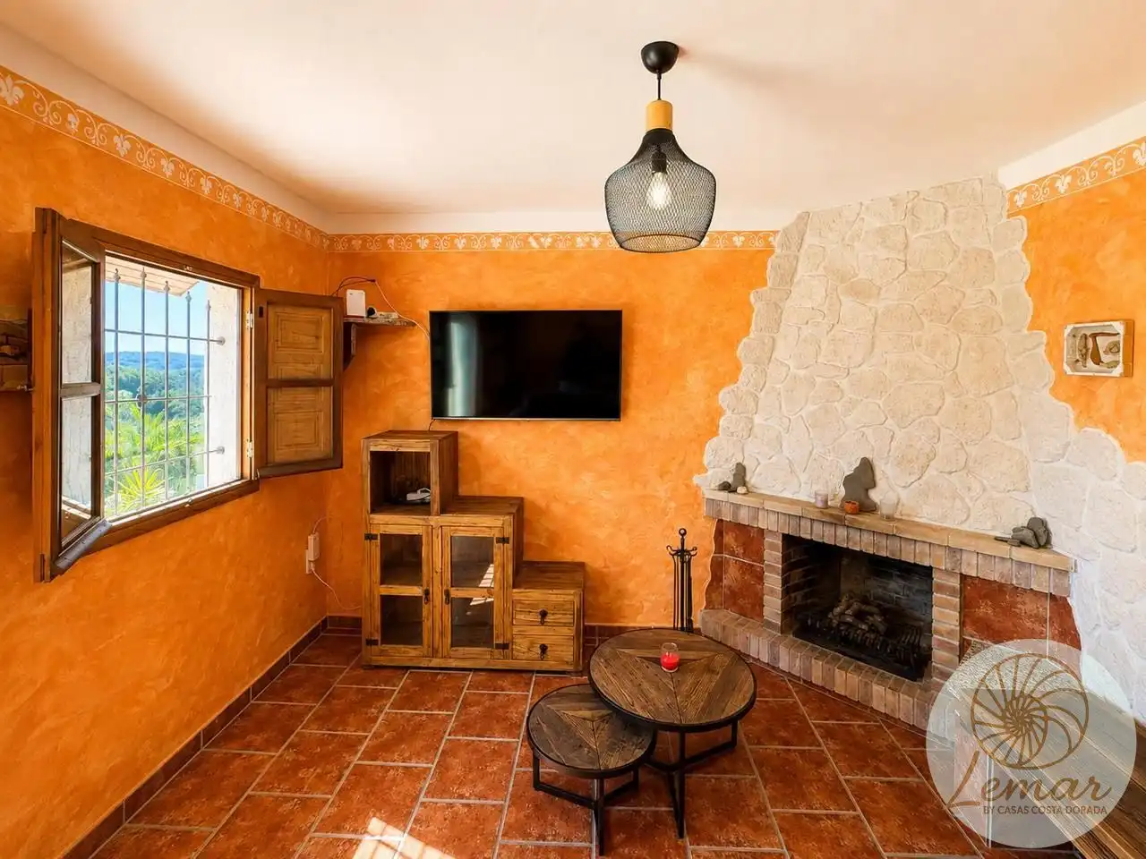 Sala de estar de Finca rústica en venta en El Perelló con Jardín privado, Terraza y Piscina