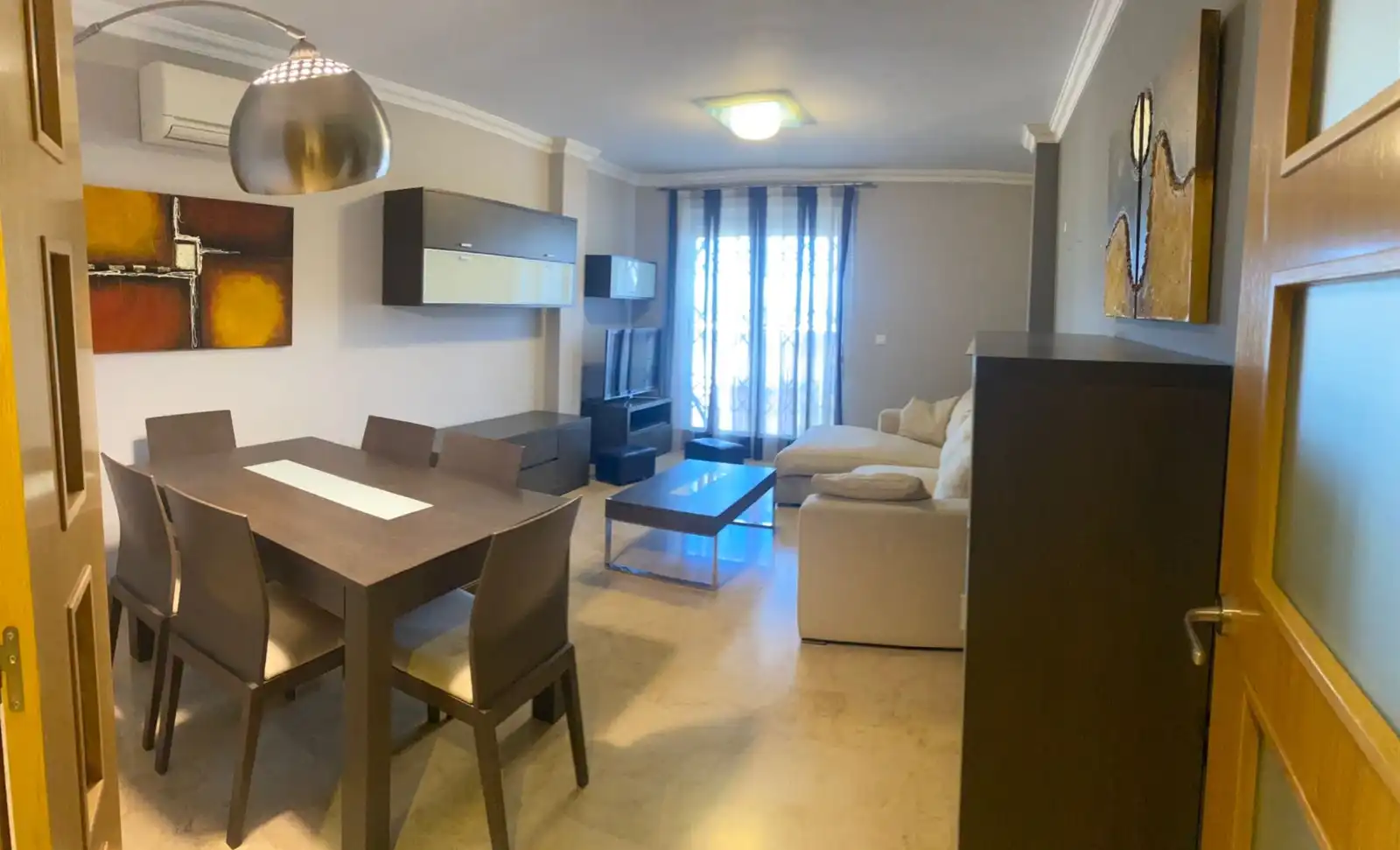 Wohnzimmer von Wohnung zur Miete in Albal mit Klimaanlage, Terrasse und Möbliert