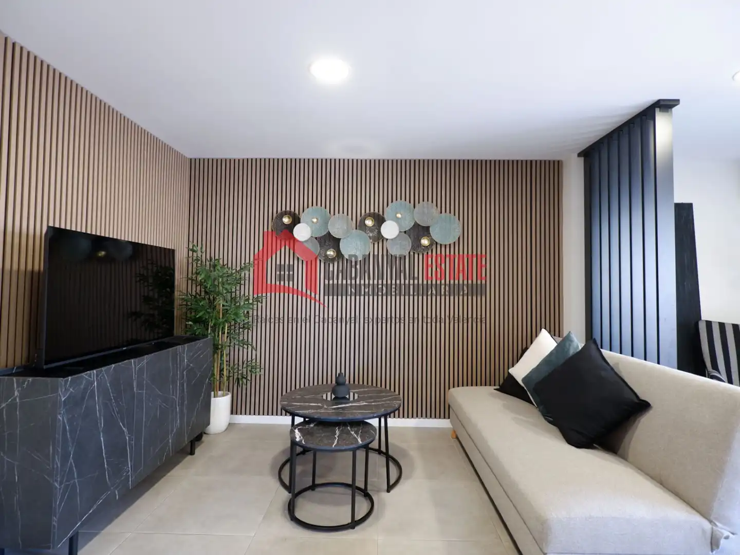 Sala d'estar de Apartament de lloguer en Valencia amb Aire condicionat, Moblat i Balcó