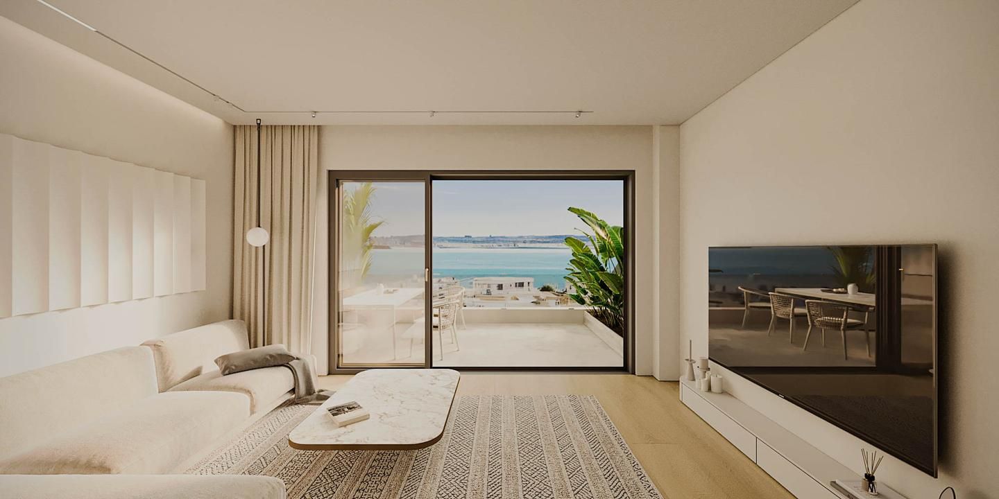 Sala d'estar de Apartament en venda en Mijas amb Aire condicionat, Calefacció i Jardí privat