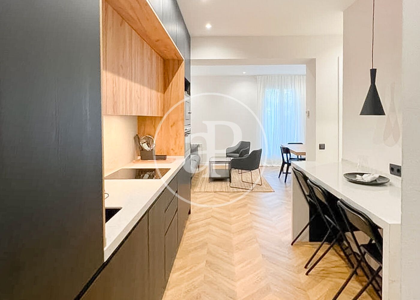Kitchen of Flat for sale in  Madrid Capital  with Air Conditioner, Heating and Furnished