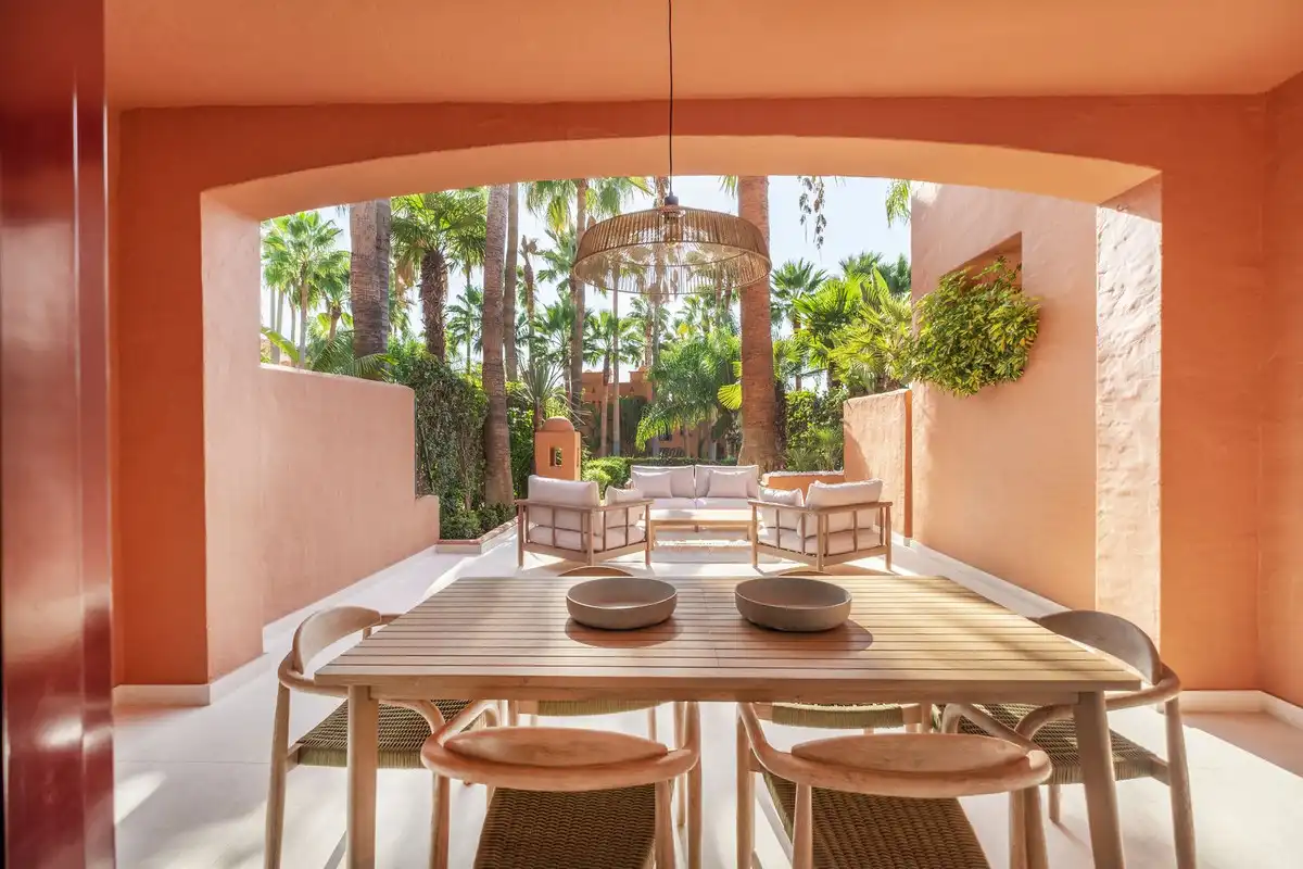 Terrassa de Casa o xalet de lloguer en Marbella amb Aire condicionat, Jardí privat i Piscina