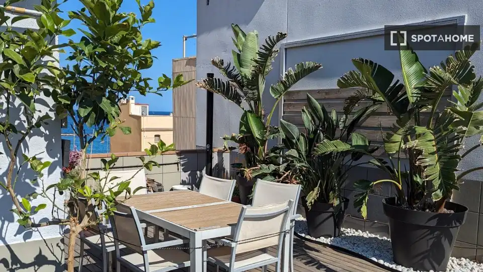 Terraza de Piso de alquiler en Barcelona con Aire acondicionado, Calefacción y Amueblado