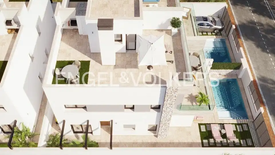 Vista exterior de Casa o chalet en venta en San Pedro del Pinatar con Aire acondicionado, Calefacción y Jardín privado
