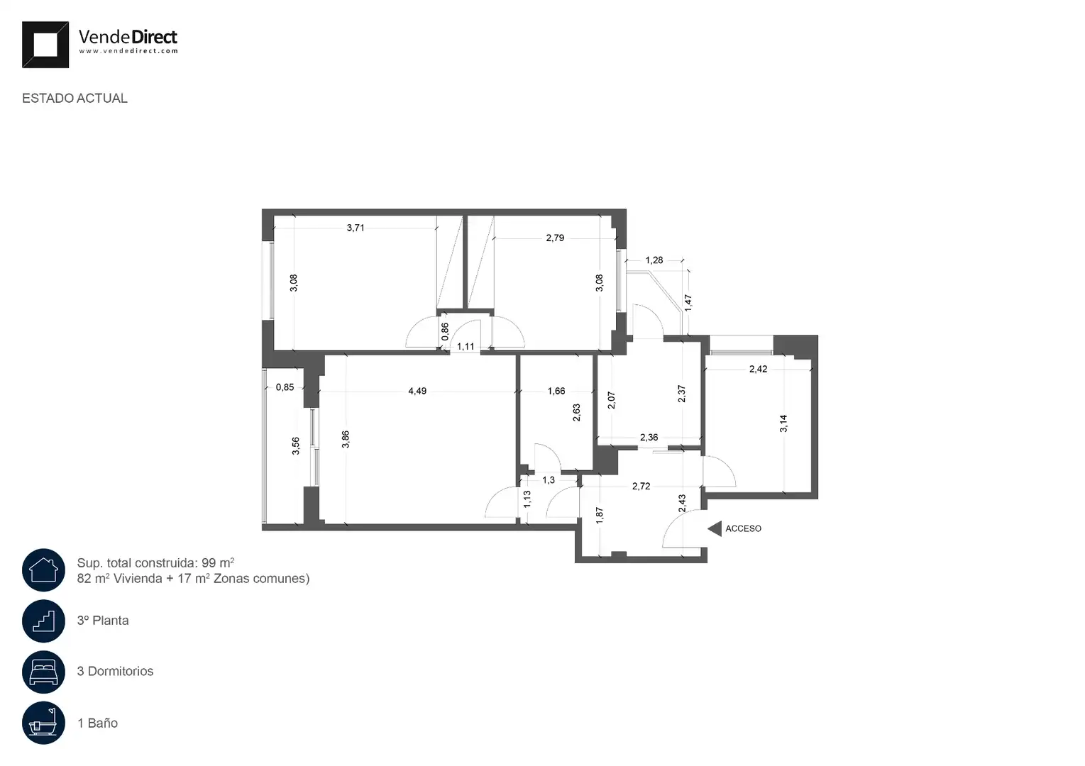 Piso en venta en Madrid con Aire acondicionado, Calefacción y Parquet