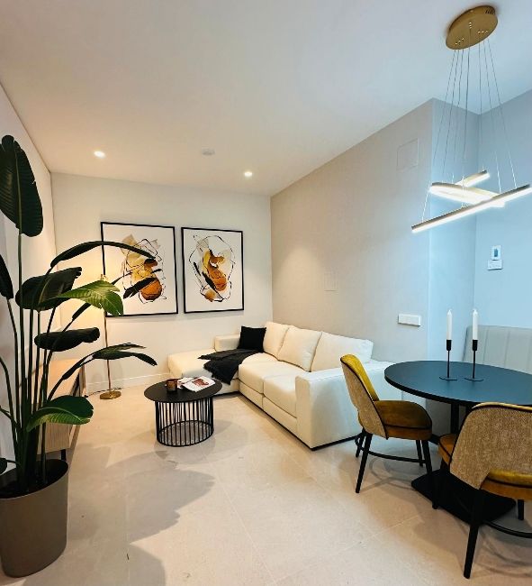 Sala d'estar de Planta baixa en venda en  Madrid Capital amb Aire condicionat i Moblat