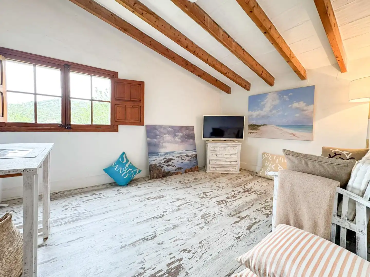 Sala d'estar de Finca rústica en venda en Pollença amb Calefacció, Jardí privat i Traster