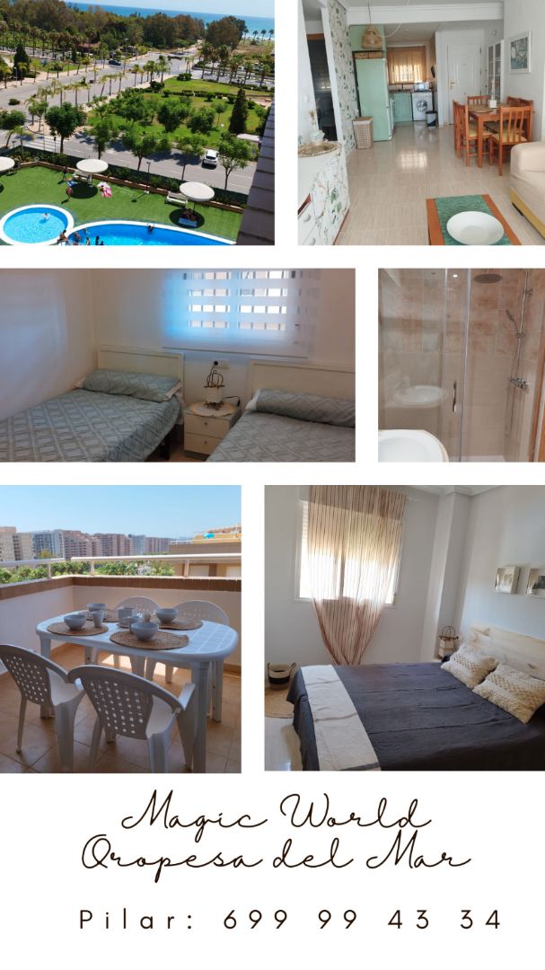 Dormitori de Apartament de lloguer en Oropesa del Mar / Orpesa amb Aire condicionat, Calefacció i Terrassa