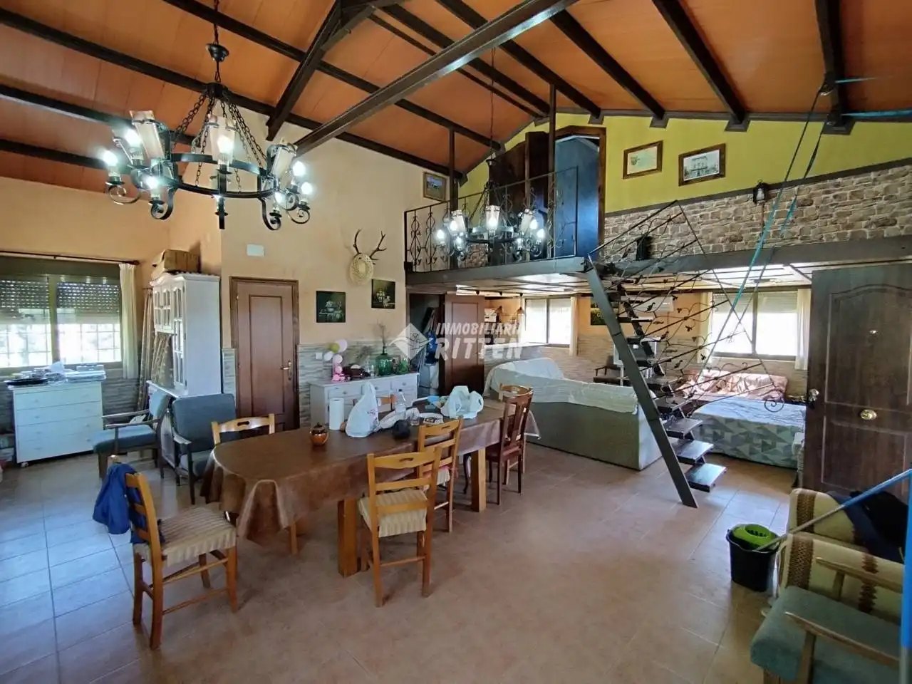 Menjador de Finca rústica en venda en Fuente Álamo de Murcia amb Aire condicionat, Jardí privat i Moblat