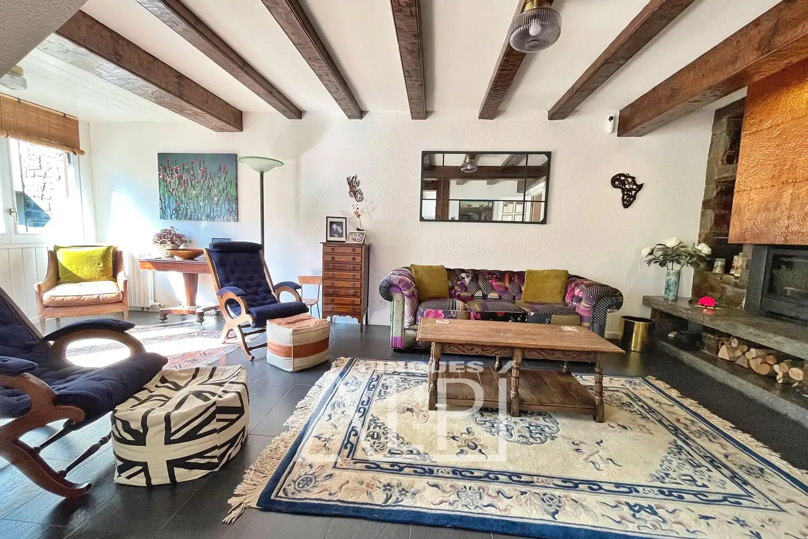 Sala d'estar de Casa adosada en venda en Fontanals de Cerdanya amb Calefacció, Parquet i Moblat