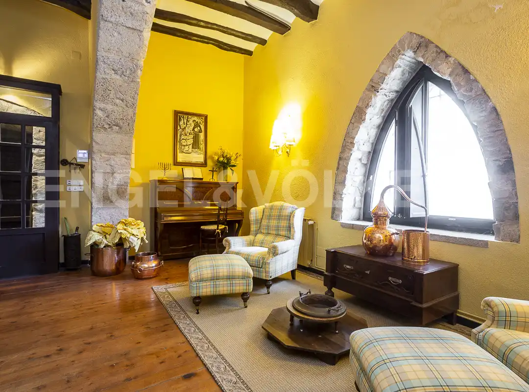 Sala de estar de Casa o chalet en venta en Pontons con Calefacción, Jardín privado y Parquet
