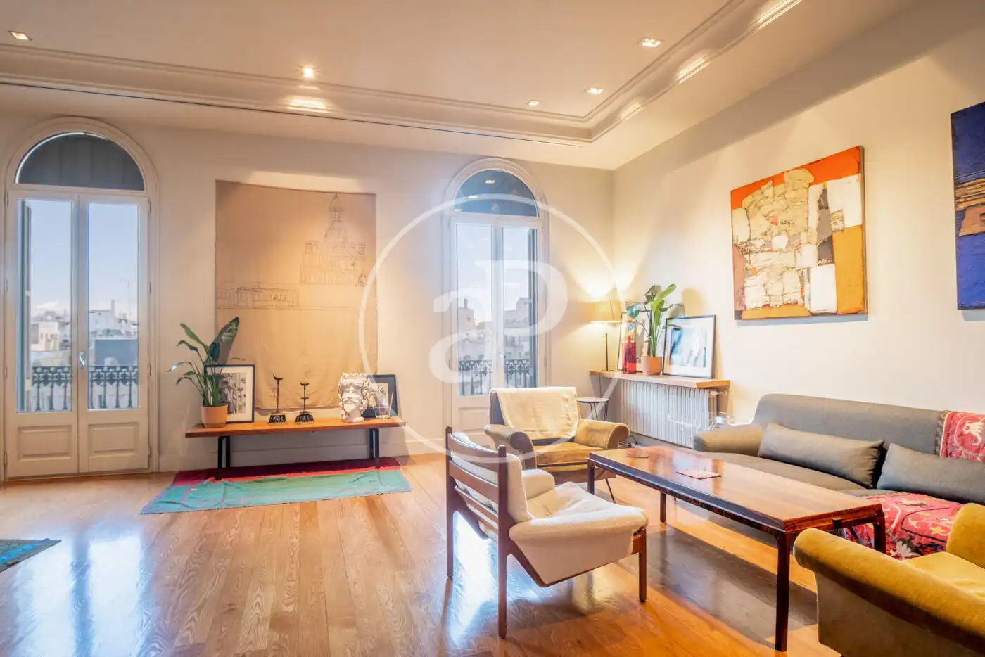 Wohnzimmer von Wohnung zur Miete in Barcelona mit Klimaanlage, Heizung und Möbliert