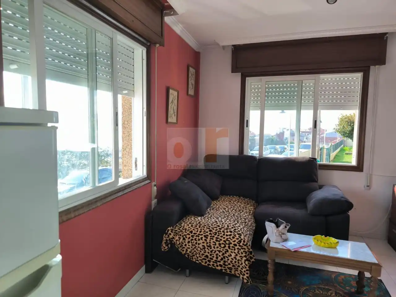 Sala de estar de Apartamento en venta en Moaña con Calefacción, Parquet y Amueblado