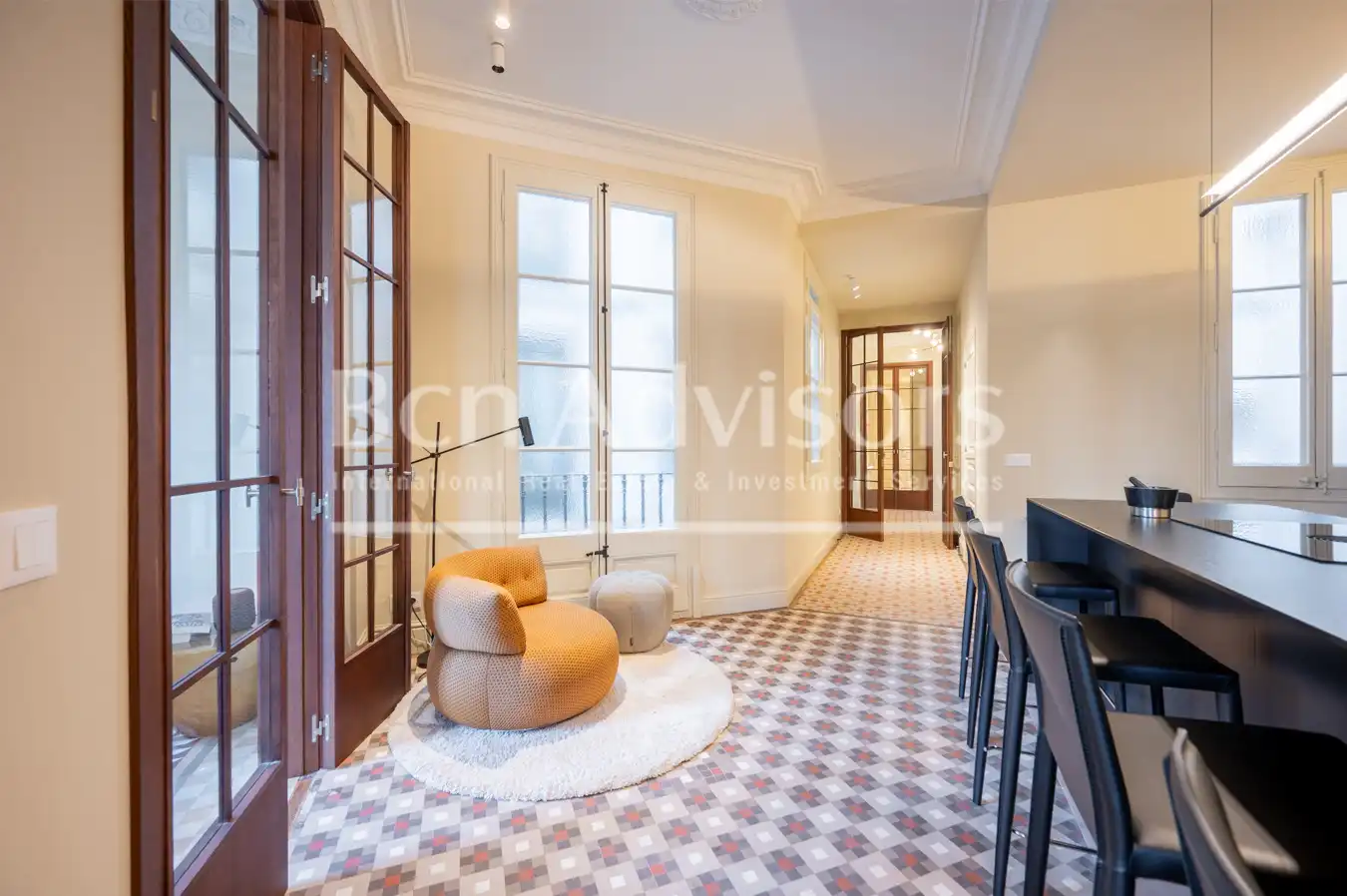 Sala de estar de Piso en venta en Barcelona con Aire acondicionado, Calefacción y Parquet