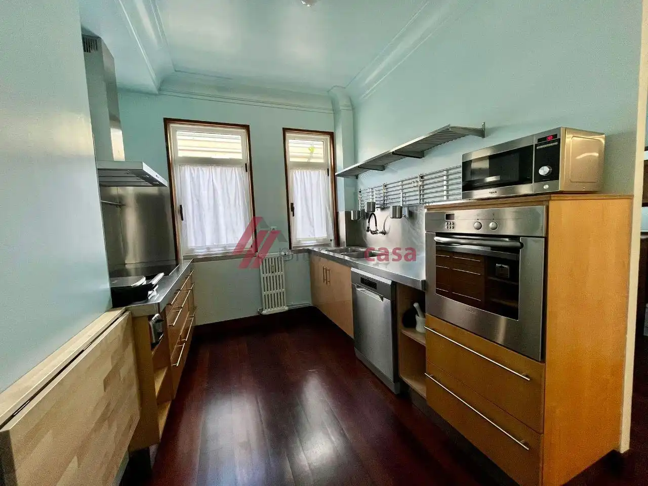 Kitchen of Flat for share in Ferrol  with Heating, Parquet flooring and Furnished