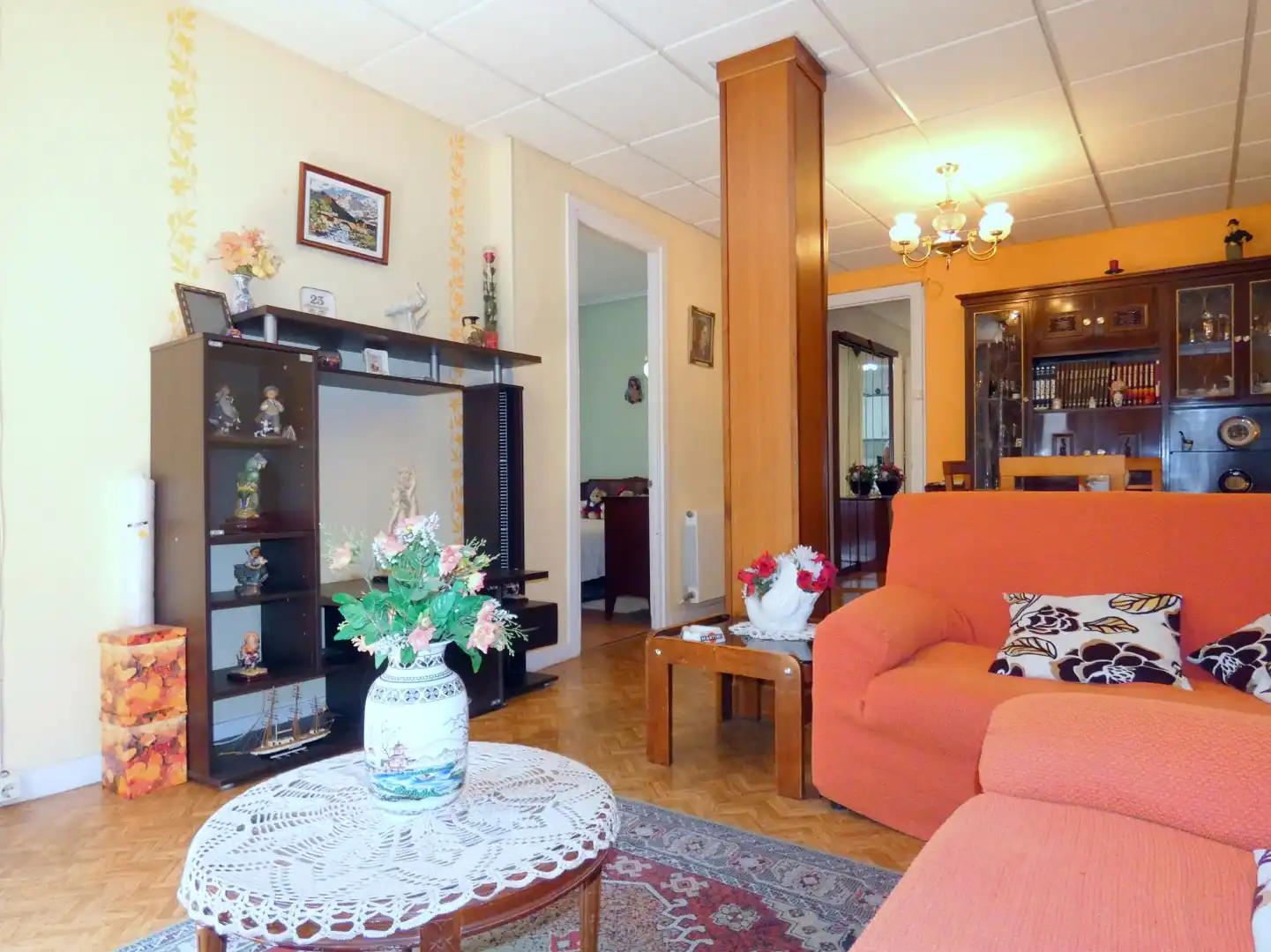 Sala de estar de Piso en venta en Bilbao  con Calefacción, Parquet y Terraza